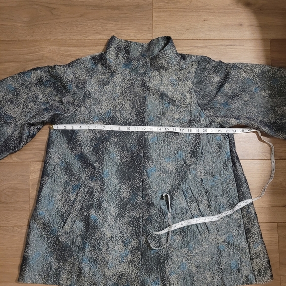 Eileen Fisher Cosmo Jacquard 3/4 Sleeve Silk Blend Jacket in Ash Size Medium - Picture 16 of 16